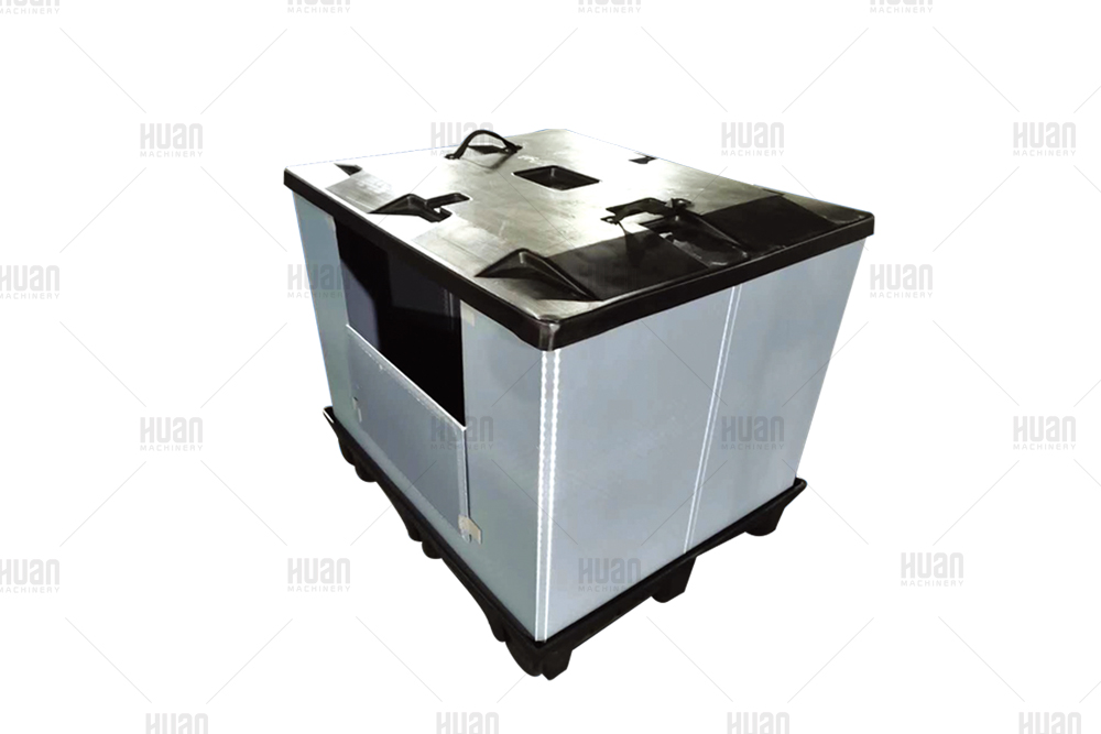 Contenedor de almacén de paquete de manga de caja de paleta de plástico retornable plegable plegable de HDPE de plástico